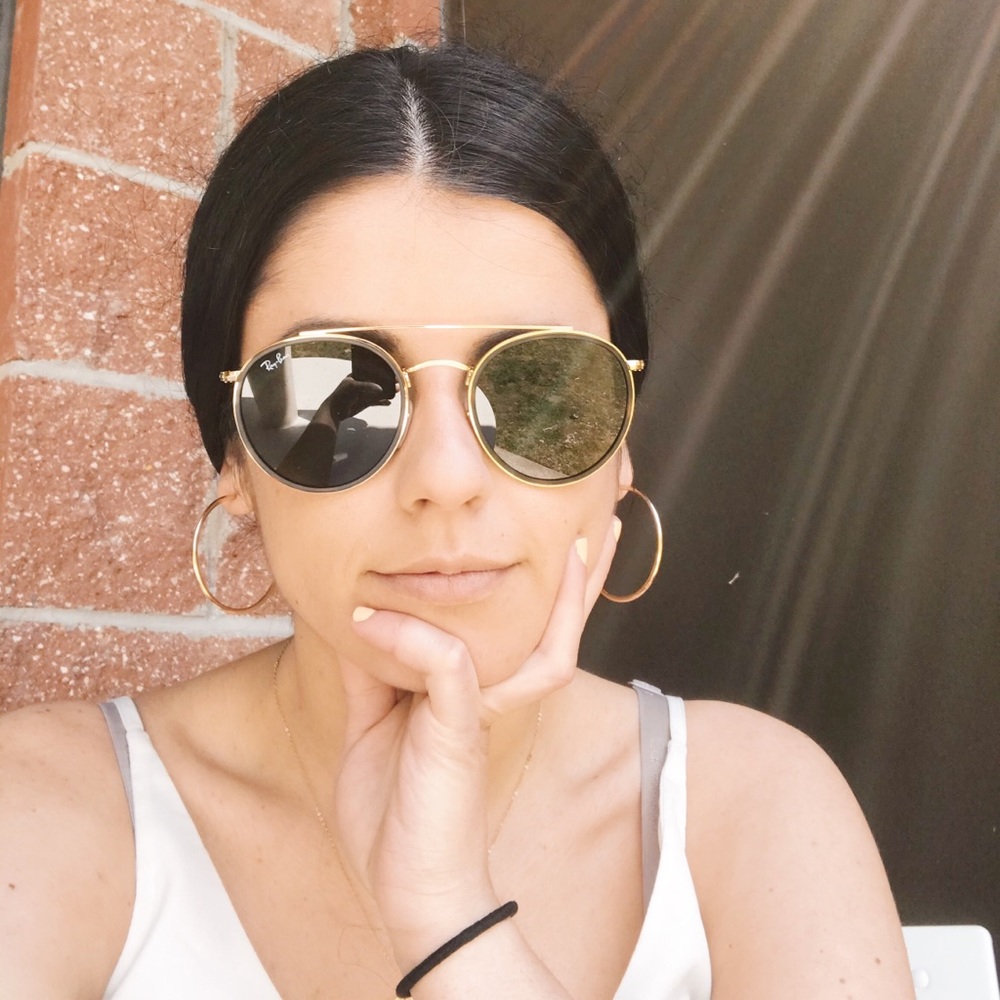 Authentic Ray-Ban Round Double Bridge Sunglasses